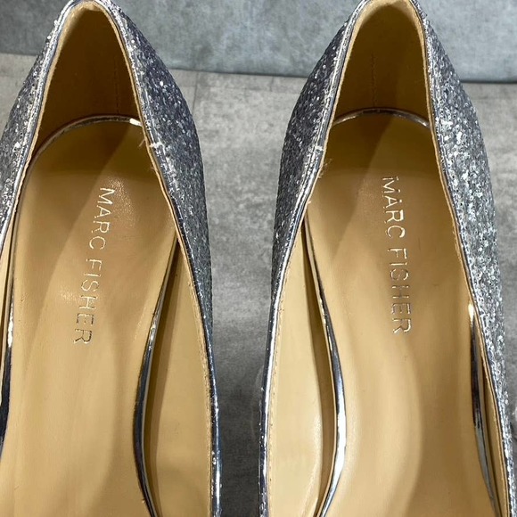 Marc Fisher Women's Silver/Pink Ombre Glitter Darreny Pointed-Toe Pumps SZ 7.5 - Picture 7 of 13